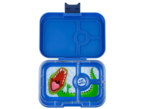 Yumbox surf blue/dinosaur tray 4-sections madkasse Panino